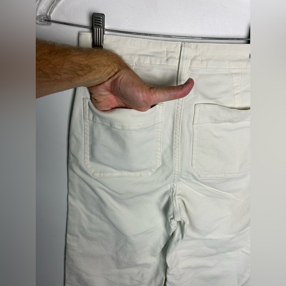 Madewell Size 25 Wide Leg Button Fly Denim Jeans Tan Off White Old Money - Picture 11 of 14